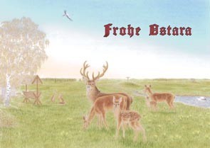 Ostara Ostarafest frohe Ostern heidnische Postkarten Brauchtum Postkarte