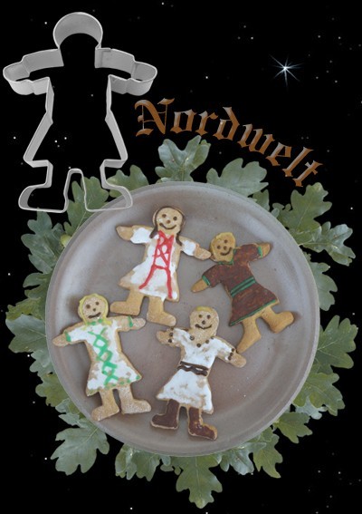 Teigform Ausstechform Ausstecher Kekse Brauchtum Symbolgebäck backen Wikinger Maid Recke Tunika Fruchtbarkeitssymbol 