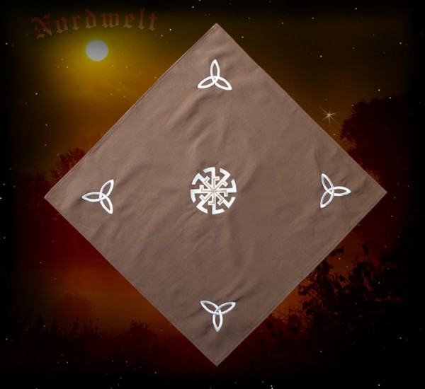 Kolovrat Tischdecke mit Triqueta Symbol Sonnerad Sonnensymbol