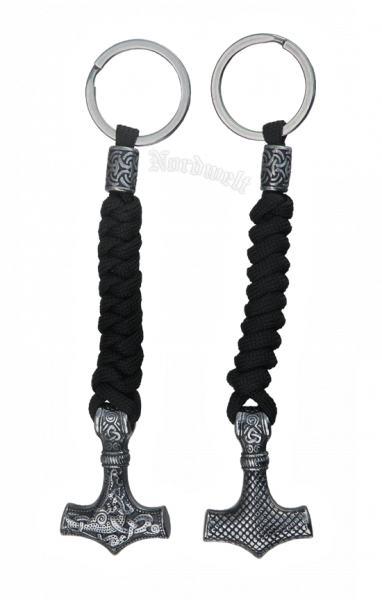 Thorhammer Schlüsselanhänger Thors-Hammer Schlüsselring mit Paracordband