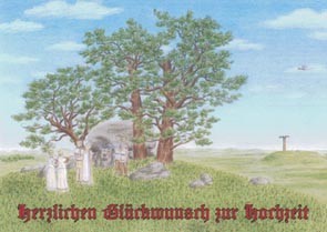 eheleite germanische Hochzeit, heiraten heidnisch germanisch Postkarte