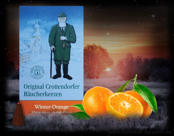 Winter Orange Räucherkegel Räucherkerzen Julfest Weihnachten original Crottendorfer