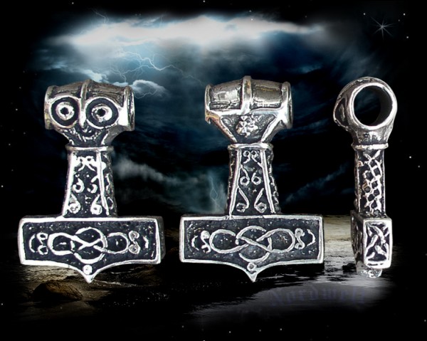 Thorhammer 925er Silber Thors-Hammer Mjölnir Zermalmer mit Endlosschlaufe