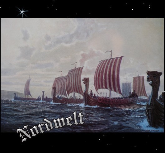 Wikingerflotte Wikingerschiffe Langboote Wikinger Poster Kunstdruck